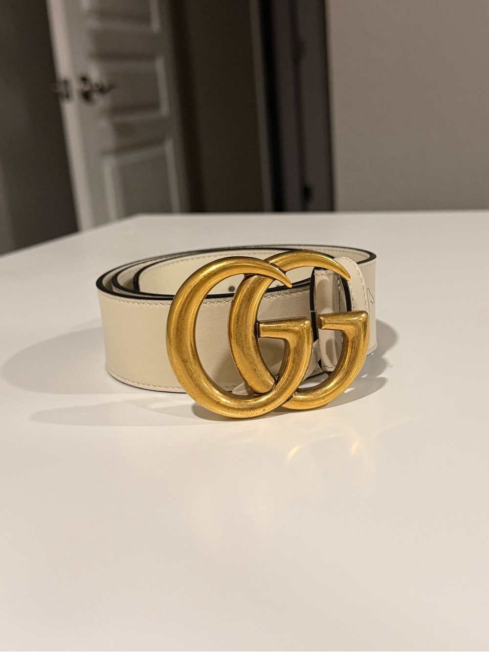 Cream White Gucci Marmont Belt - Size 75 30 - Only Worn Once!!! - Picture 2 of 5